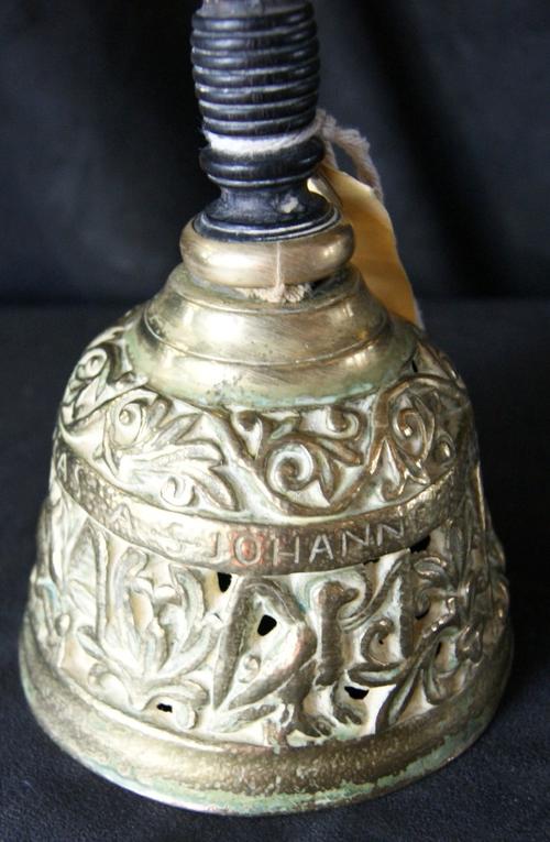 Vintage Ornate Brass Pierced Hand Bell