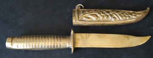 Vintage Brass Knife Letter Opener with Scarab