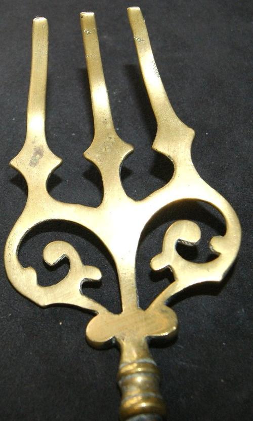 Vintage Antique Brass Saint Pauls Fire Poker Fork