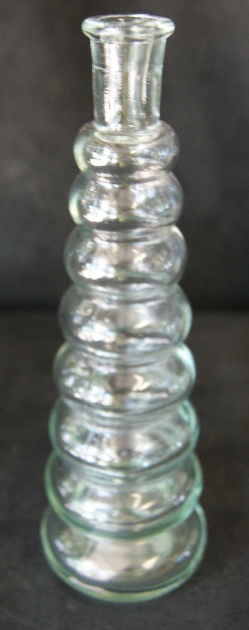 Small Ribbed Triangular Glass Bottle
