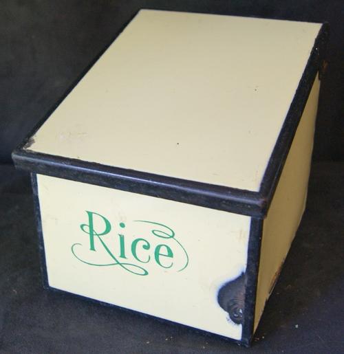 Vintage Enamel Rice Tin