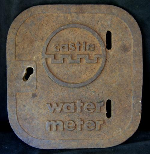 Vintage Cast Iron Castle Water Meter Man Hole Cover