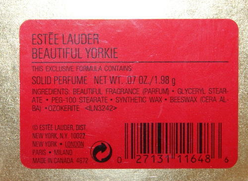 Vintage Estee Lauder Solid Perfume Collection "Yorkie” Beautiful Fragrance