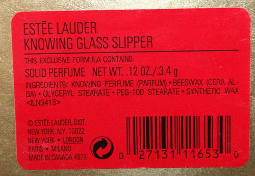 Vintage Estee Lauder 1995 Solid Perfume Glass Slipper Knowing Fragrance