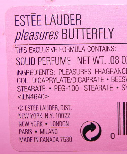 Vintage Estee Lauder 1996 Solid Perfume Butterfly Pleasure Fragrance