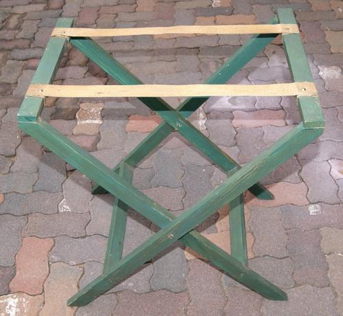 Vintage Large Green Serving Tray with Stand