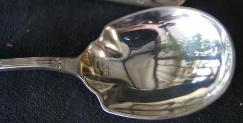 Mappin & Webb Silver Plated Soup Spoons Louis XVI Pattern - Never Used