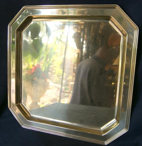 Large Square Flat Brass Tray