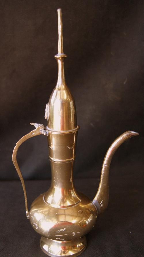 Vintage Decorative Engraved Brass Sultan Teapot