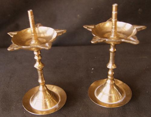 Vintage Pair of Brass Candle Sticks