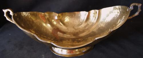 Vintage Hand Beaten Brass Fruit Bowl or Center Piece