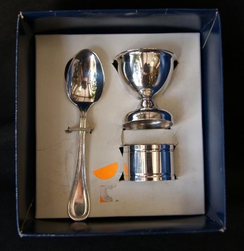 Vintage 3pc EMESS Silver Plated Egg Spoon Set