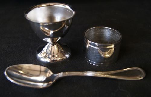 Vintage 3pc EMESS Silver Plated Egg Spoon Set