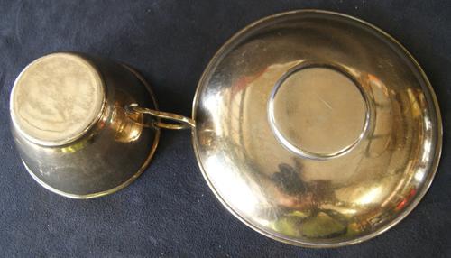 Vintage Brass Tea Cup with Saucer