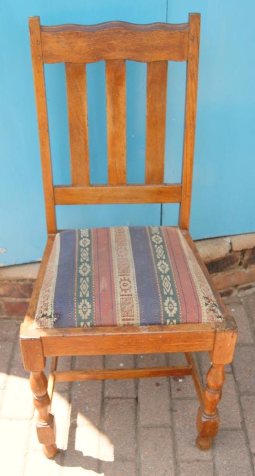 Vintage Teak 6 Upholstered Dining Chairs - Harlequin Set