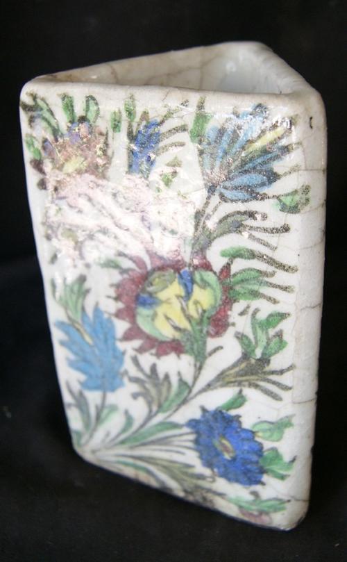 Rare Antique Persian Islamic Middle Eastern Iznik Hand Painted Ceramic Vase