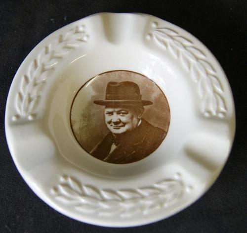 Winston Churchill "This Was Their Finest Hour" Ashtray, Royal Doulton Crown Lion