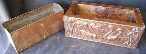Vintage Copper and Wood Rectangular Box