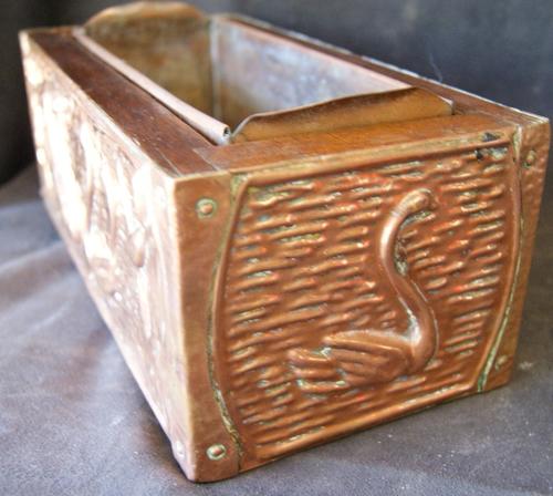 Vintage Copper and Wood Rectangular Box