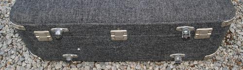 Vintage 1960's Skyway Grey Tweed Rolling Suitcase