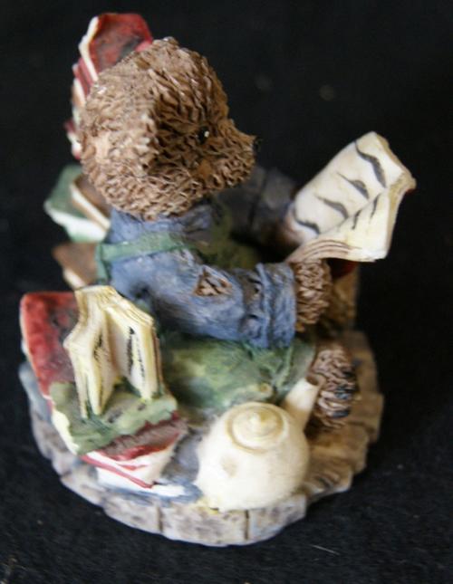 Vintage Ceramic Hand Painted Ornamental Reading Bear - Made in Spain