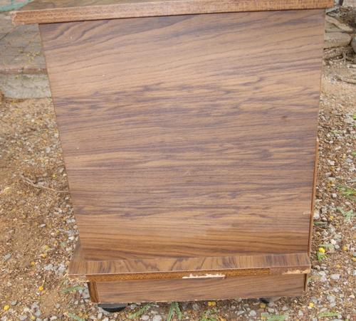 Vintage Veneer Mixed Wood Small Low TV Cabinet