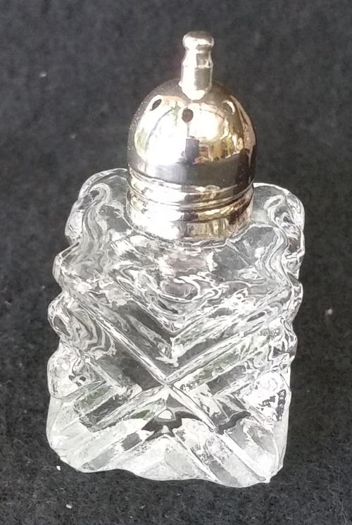 Vintage Silver Plated Glass Salt and Pepper Pair of Shakers
