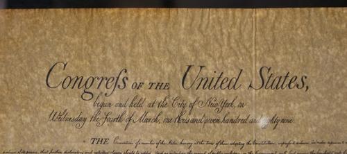Vintage Congrefs of The United States "Bill of Rights" Framed Vellum Copy