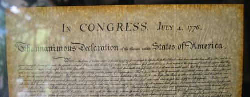 Vintage Declaration of Independance "In Congress July 4 1776" Framed Vellum Copy