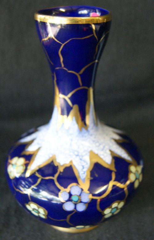 Regina 'Paris'  Gouda Holland Blue Hand Painted Porcelain Floral Flower Vase