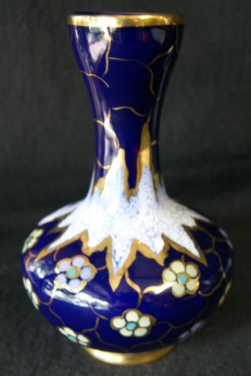 Regina 'Paris'  Gouda Holland Blue Hand Painted Porcelain Floral Flower Vase