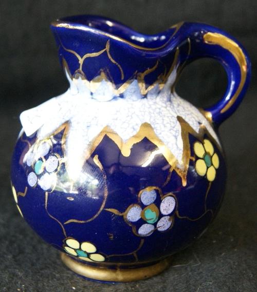 Regina 'Paris'  Gouda Holland Blue Hand Painted Porcelain Floral Small Jug