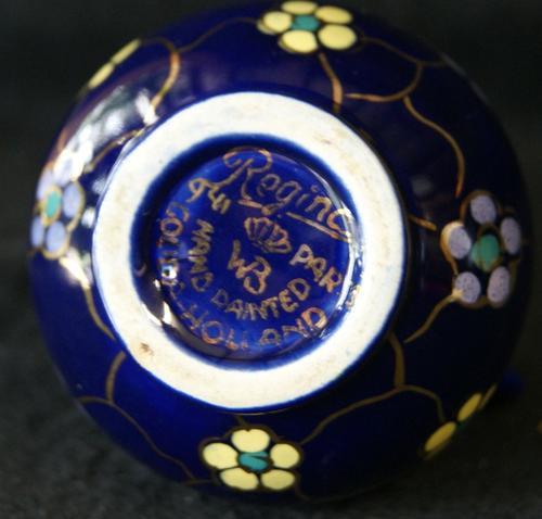 Regina 'Paris'  Gouda Holland Blue Hand Painted Porcelain Floral Small Jug