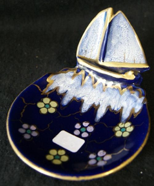 Regina 'Paris'  Gouda Holland Blue Hand Painted Porcelain Floral Small Dish