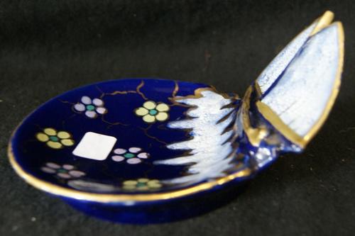 Regina 'Paris'  Gouda Holland Blue Hand Painted Porcelain Floral Small Dish
