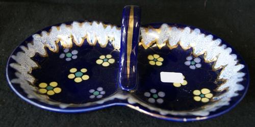 Regina 'Paris'  Gouda Holland Blue Hand Painted Porcelain Floral Serving Dish