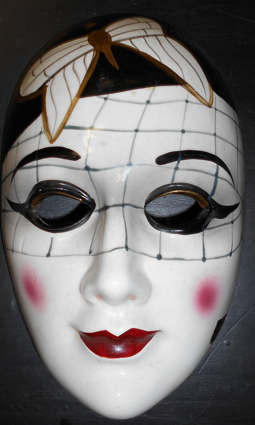 Vintage 70's Ceramic Pottery Glazed Theatre Wall Hanging Mask
