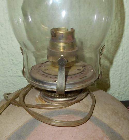 Vintage Pair of Electric Lamps with Glass Flues