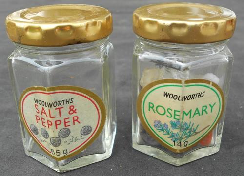 Vintage Set of Two Woolworth's Small Jars