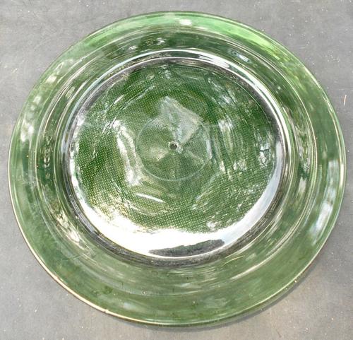 Vintage Large Dark Green Cut Glass Plate