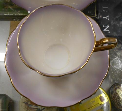 Vintage Royal Albert Rainbow Purple Cup, Saucer and Plate Trio