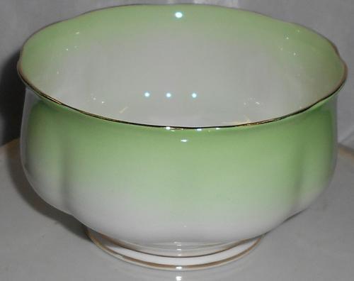 Vintage Royal Albert Rainbow Scalloped Green Sugar Bowl