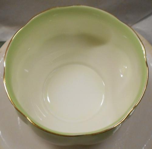 Vintage Royal Albert Rainbow Scalloped Green Sugar Bowl