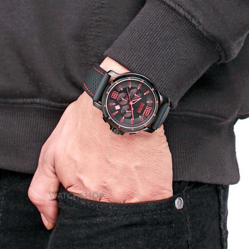 red and black hugo boss watch