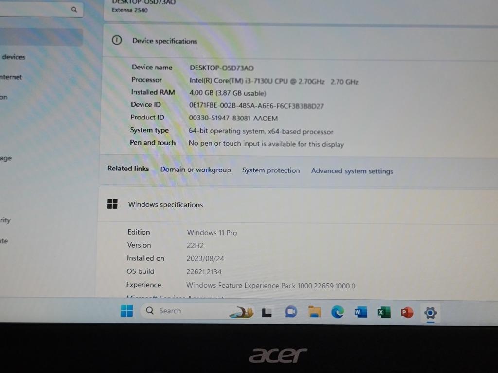 Laptops & Notebooks - Acer Aspire Intel core i3 7th Gen_500GB SATA_4GB ...