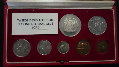 1967 South African Coins R1, 50c, 20c 10c, 5c, 2c, 1c