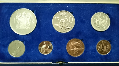1969 South African Coins R1, 50c, 20c 10c, 5c, 2c, 1c