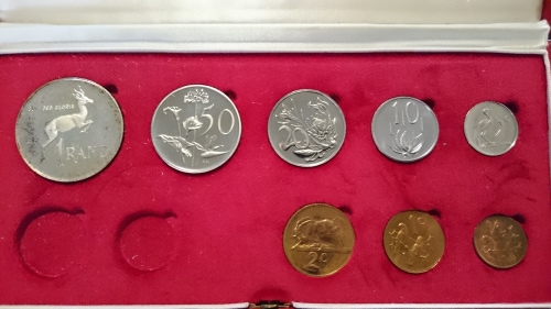 1980 South African Coins R1, 50c, 20c 10c, 5c, 2c, 1c, half cent