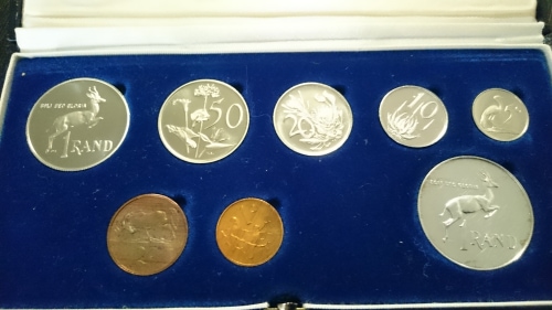 19874 South African Coins R1, 50c, 20c 10c, 5c, 2c, 1c
