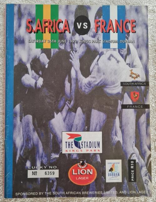 Sporting Memorabilia South Africa Vs France Rugby Match Programme Was Sold For R10000 On 26 0147